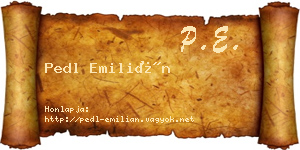 Pedl Emilián névjegykártya